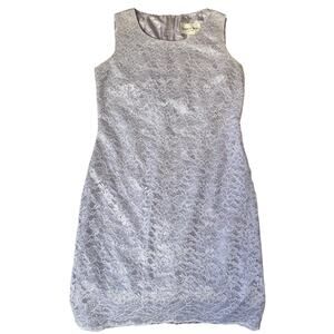 Danny & Nicole Women Dress S Lavender Floral Sheath Lace Sleeveless Knee Length